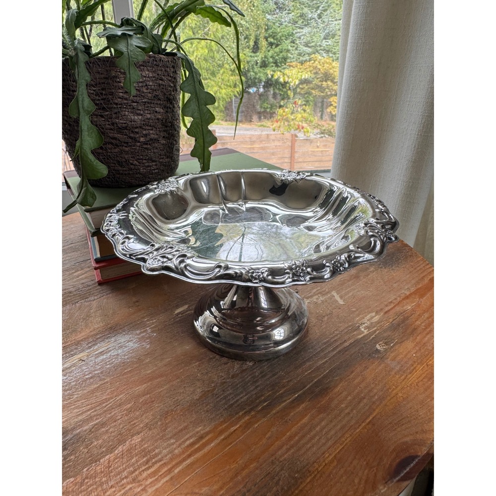 International Silver Co Orleans Silverplate Compote Pedestal Bowl Vintage